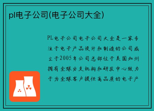 pl电子公司(电子公司大全)
